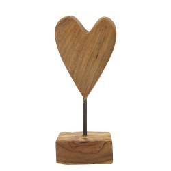 Szív teak szobor 10x10x25 cm