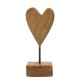 Szív Szobor Teak 10x10x25 cm Szív Szobor Teak 10x10x25 cm
