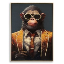 Lakkozott falfestmény kerettel monky 52,5x2,8x72,5 cm Lakkozott falfestmény kerettel monky 52,5x2,8x72,5 cm