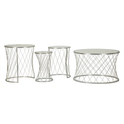 Noah Ezüst Asztal 4 db Ø 70x45-47x54,5-36x50-28x45 cm