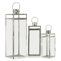 Lantern Silver Set 3 db 22x22,5x70,5-18x18,5x50-14x14,5x38 cm