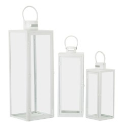 Fénykandalló Fehér Szett 3 db 22x22x66-18x18x49,5-14x14x39 cm