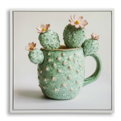 Lakkozott vászonnyomat kerettel kaktuszos edény -c- 40x2,8x40 cm Lakkozott vászonnyomat kerettel kaktuszos edény -c- 40x2,8x40 cm