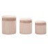 Puff c/curtain box pink set 3 pcs ø 40,5x49,5-35x42-31x38 cm