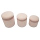 Puff C/Curtain Box Pink Set 3 Pcs Ø 40,5x49,5-35x42-31x38 cm Puff C/Curtain Box Pink Set 3 Pcs Ø 40,5x49,5-35x42-31x38 cm