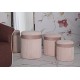 Puff C/Curtain Box Pink Set 3 Pcs Ø 40,5x49,5-35x42-31x38 cm Puff C/Curtain Box Pink Set 3 Pcs Ø 40,5x49,5-35x42-31x38 cm