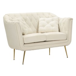 Budapest 2 személyes kanapé krémszínű párnákkal cm 130x83x91