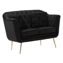 Budapest 2 személyes kanapé fekete párnákkal cm 130x83x91