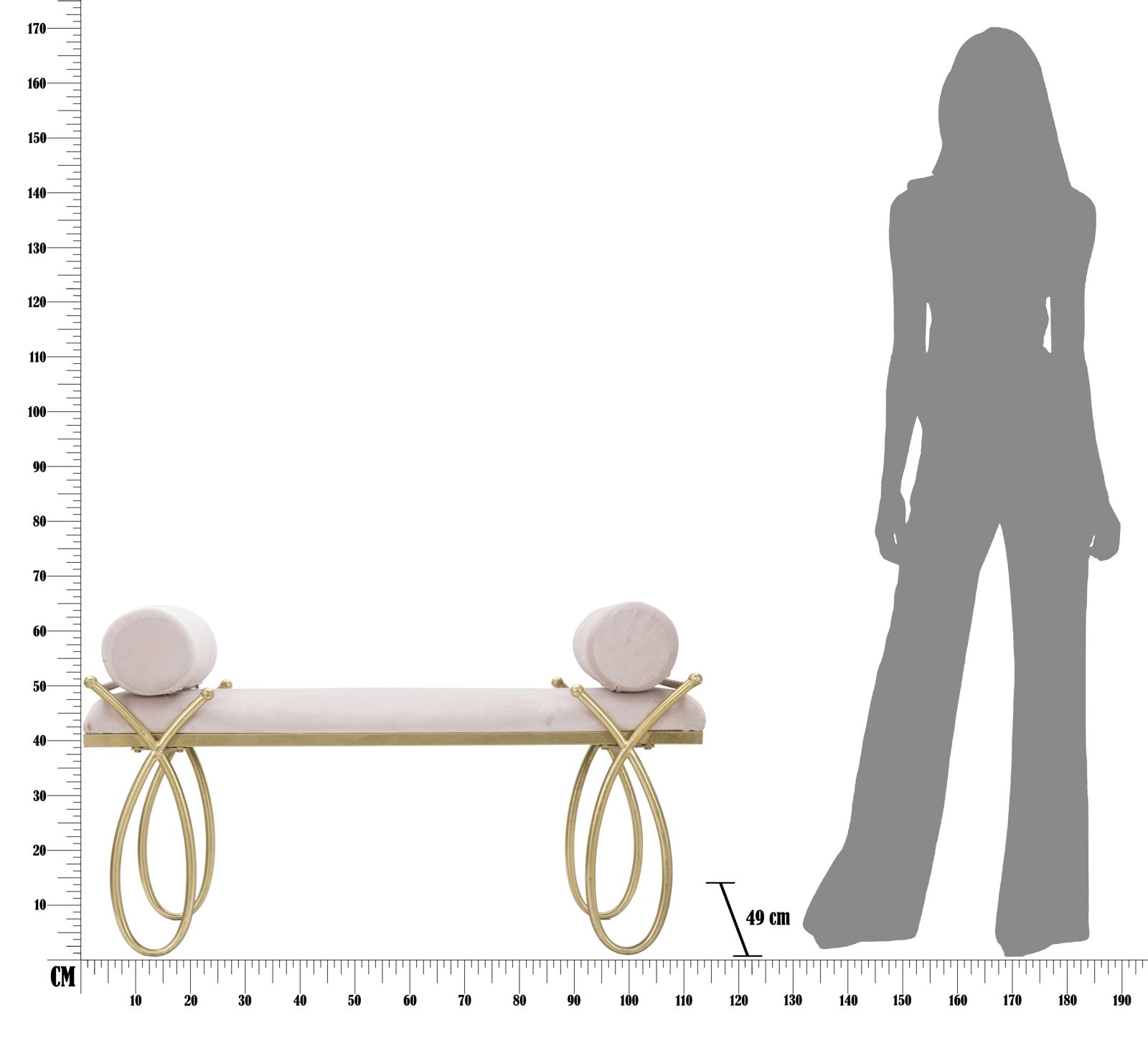 Bench Ribbon Pink 112,5x49x53 cm Bench Ribbon Pink 112,5x49x53 cm