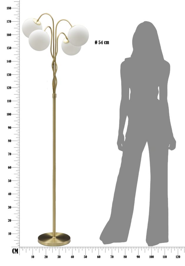 Álló Lámpa Glamy 4 Lámpával Ø 54x176 cm Álló Lámpa Glamy 4 Lámpával Ø 54x176 cm