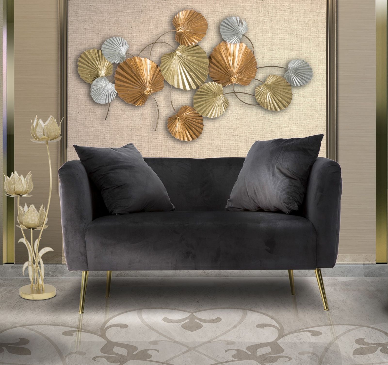 Sofa Bucarest Fekete 127x74x71 cm Sofa Bucarest Fekete 127x74x71 cm