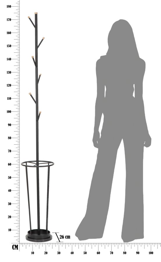 Akasztó/Esőkaptár Glam Fekete Cmø 26x176 cm Akasztó/Esőkaptár Glam Fekete Cmø 26x176 cm