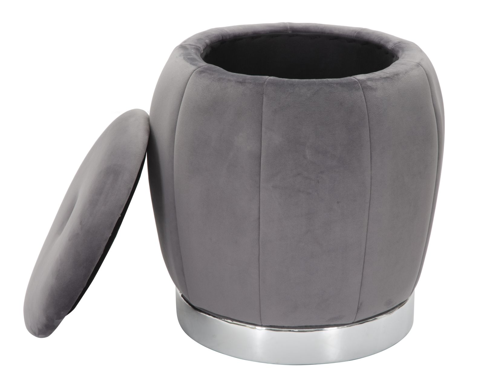 Puff/Tároló Paris Szürke/Ezüst Ø 43x43 cm Puff/Tároló Paris Szürke/Ezüst Ø 43x43 cm