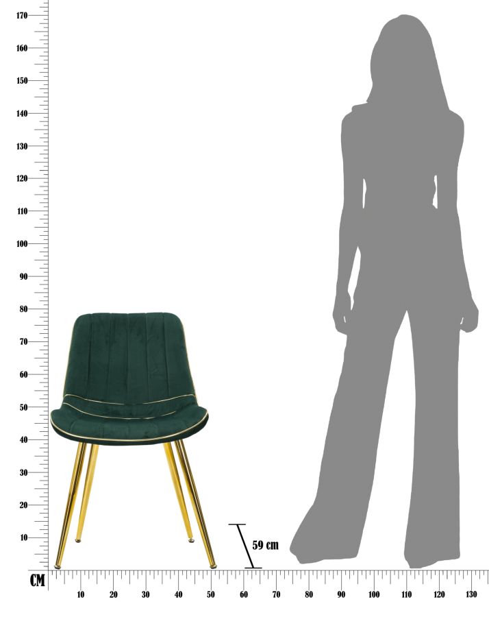 Paris zöld/arany szék 2 db 51x59x79 cm Paris Verde/Gold Szék 2 Db 51x59x79 cm