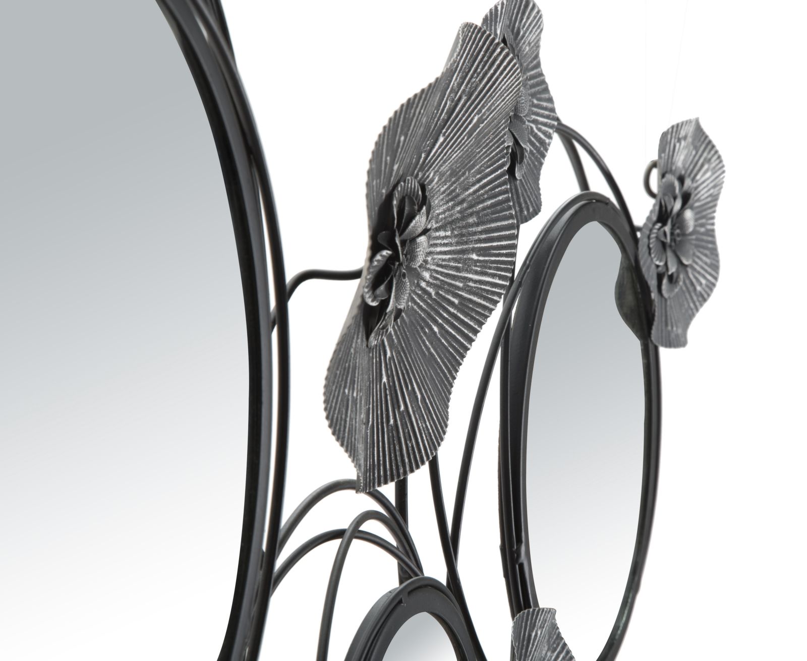 Vas Panel Tükrökkel, Sötét, Kör, 117x5,5x49 cm Vas Panel Tükrökkel, Sötét, Kör, 117x5,5x49 cm