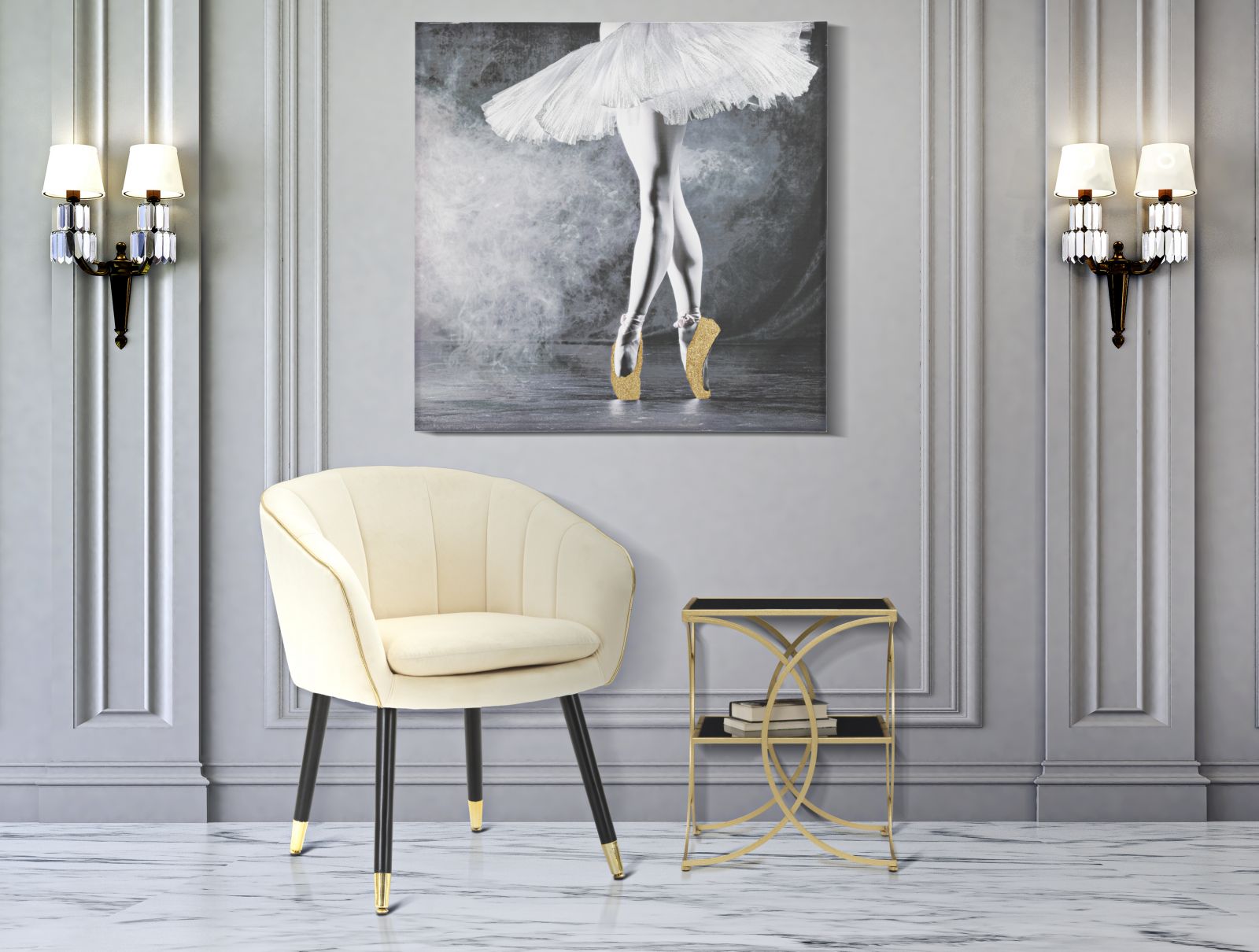 Paris krémszínű/arany fotel 62x58x78 cm Paris Crema/Arany Fotel 62x58x78 cm