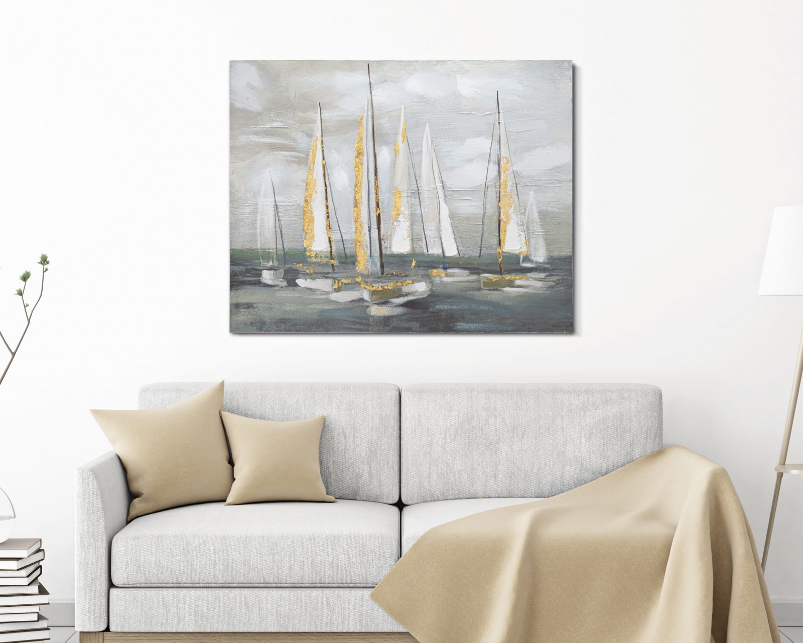 Falfestés arany Csónak 100x2,8x80 cm Falfestés arany Csónak 100x2,8x80 cm