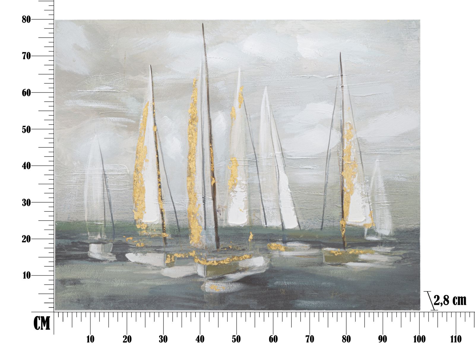 Falfestés arany Csónak 100x2,8x80 cm Falfestés arany Csónak 100x2,8x80 cm