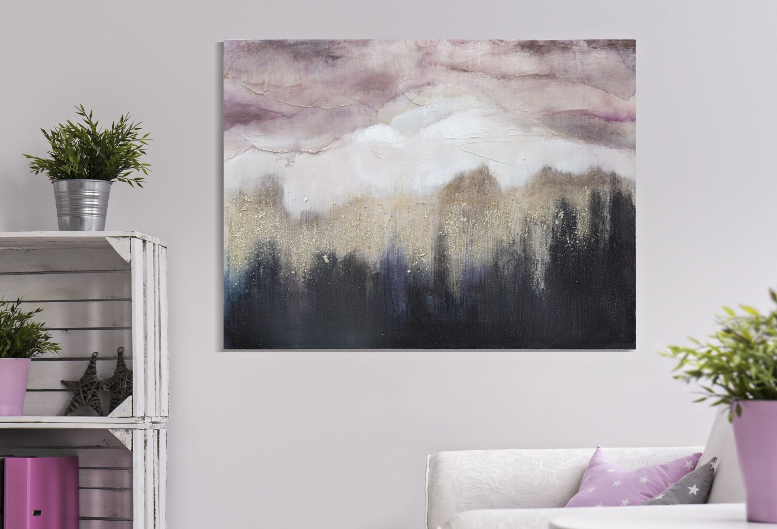 Falfestés Rózsaszín Hegy 80x2,7x60 cm Falfestés Rózsaszín Hegy 80x2,7x60 cm