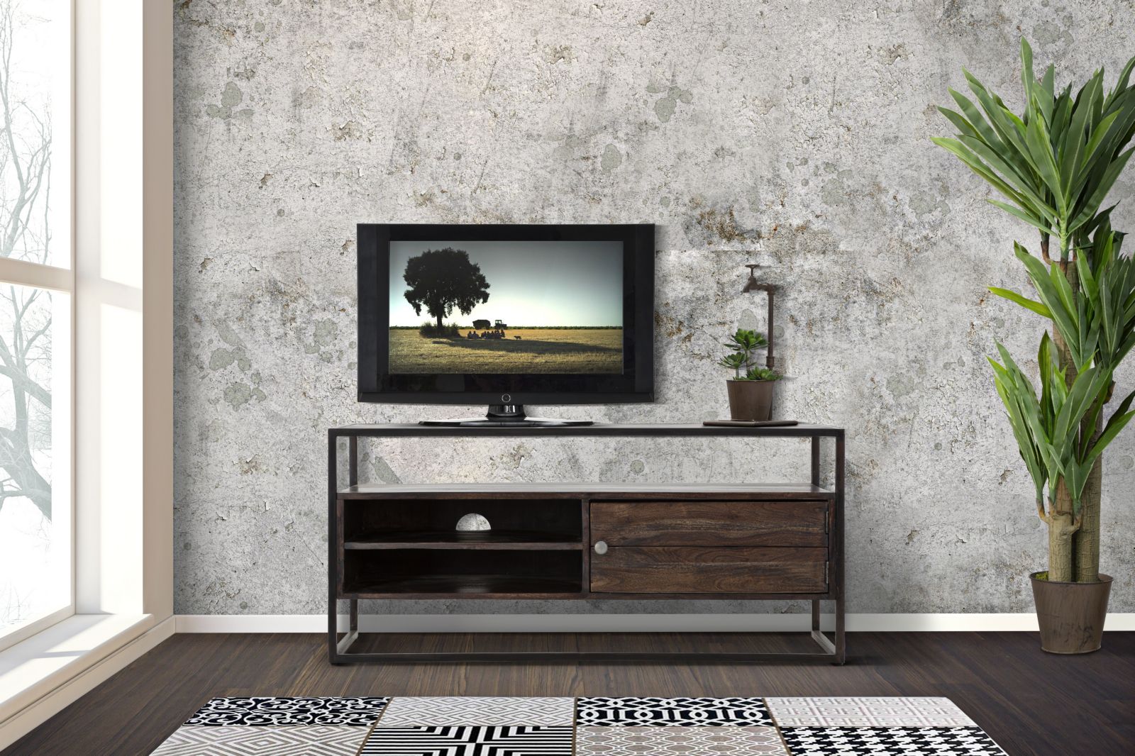 Tv-Tartó Burn 120x40x55 (Akáciafa cm) Tv-Tartó Burn 120x40x55 (Akáciafa cm)