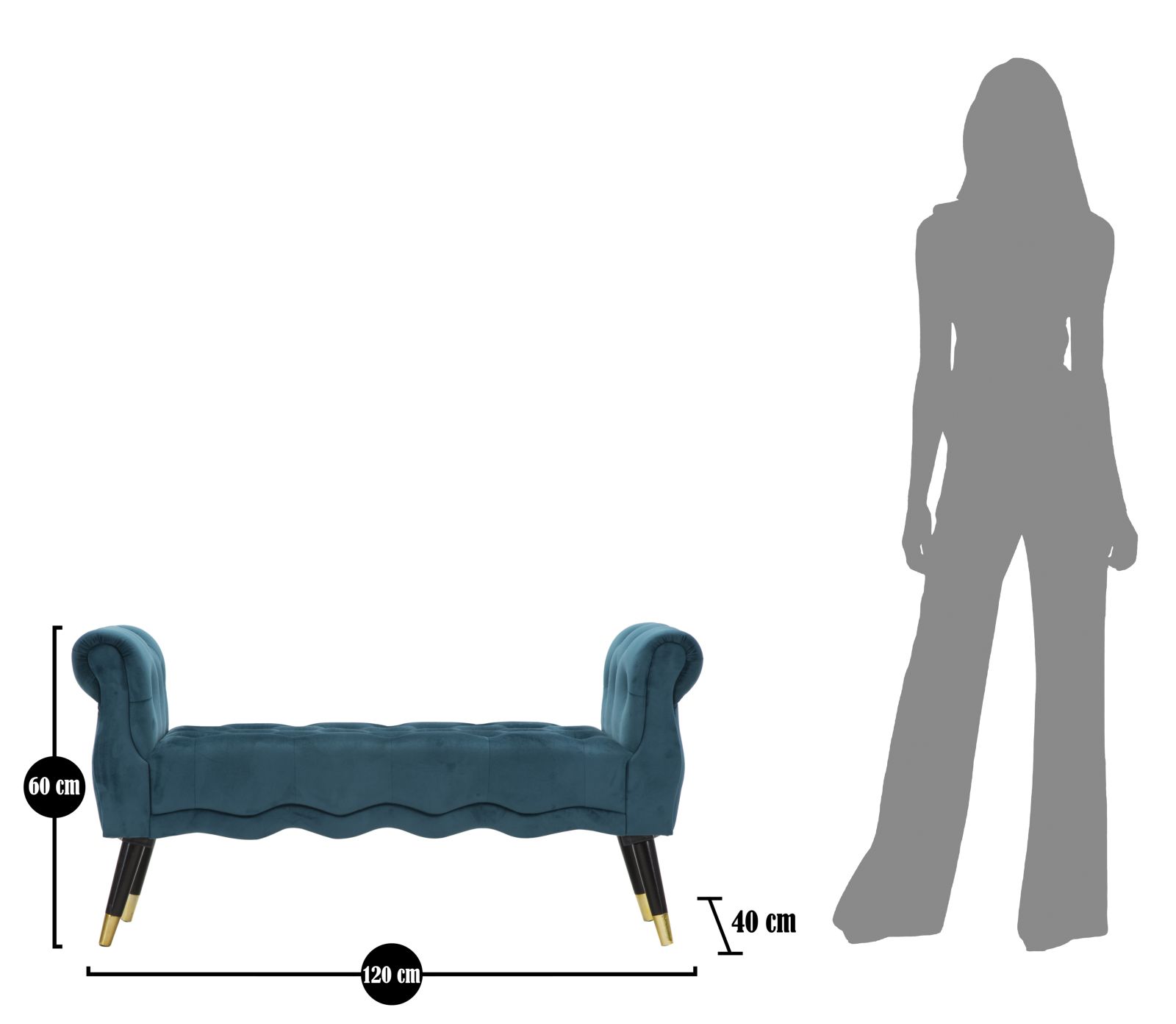 Paris kékeszöld/arany 120x40x60 cm Paris Teal/Arany 120x40x60 cm