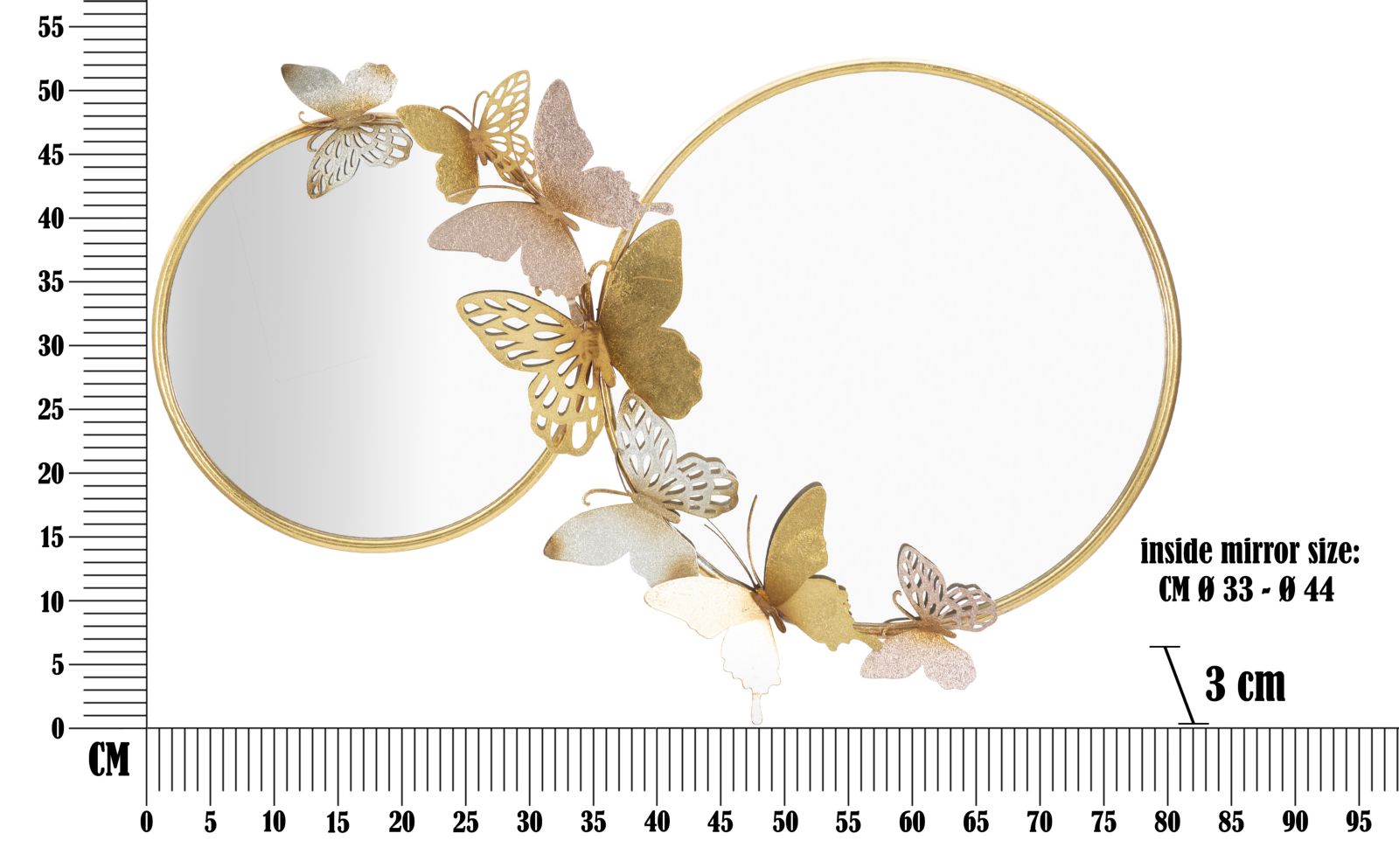 Falitükör Double Farfalle Pink 81x3x52,5 cm Falitükör Double Farfalle Pink 81x3x52,5 cm