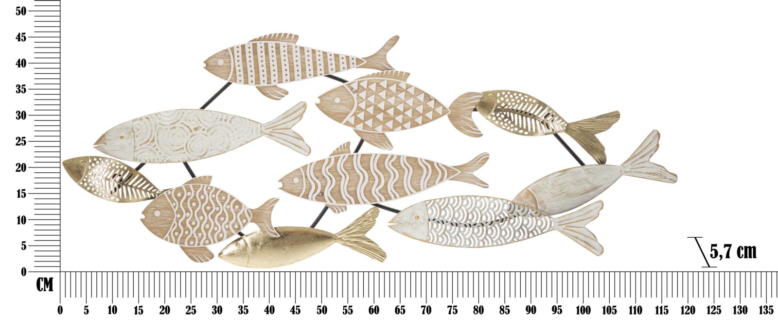 Faldekoráció Hal 118x5,7x46,4 cm Faldekoráció Hal 118x5,7x46,4 cm