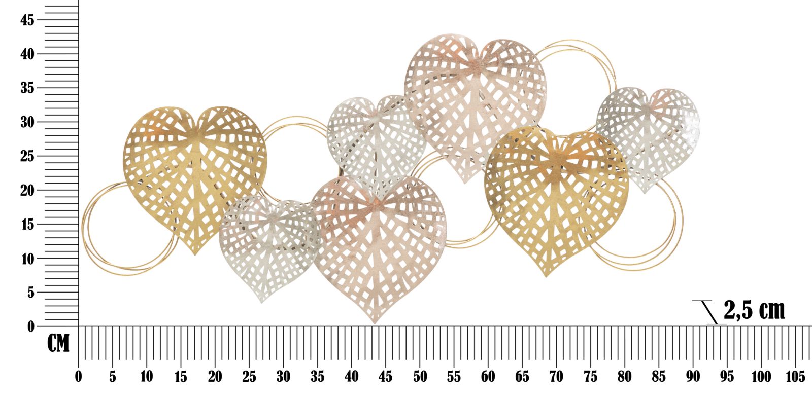 Faldekoráció Szív 91x2,5x39,5 cm Faldekoráció Szív 91x2,5x39,5 cm