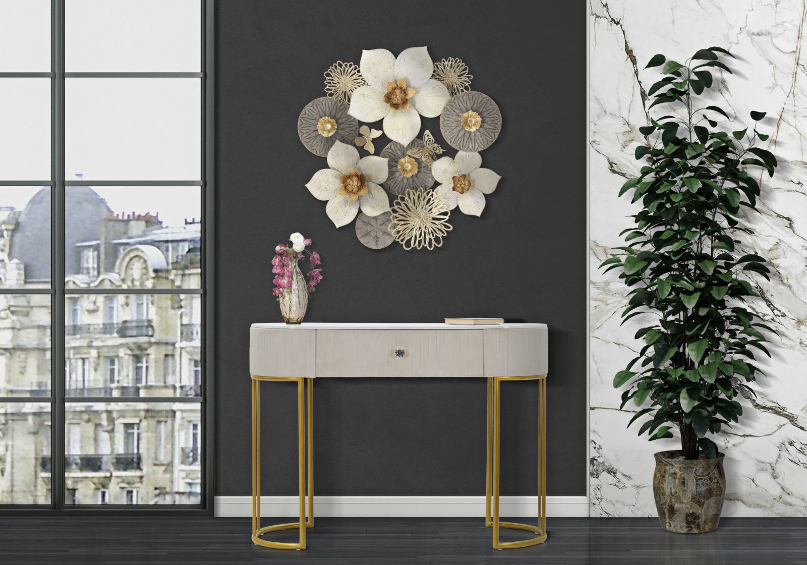 Konsol Montpellier Krém 100x40x75 cm Konsol Montpellier Krém 100x40x75 cm