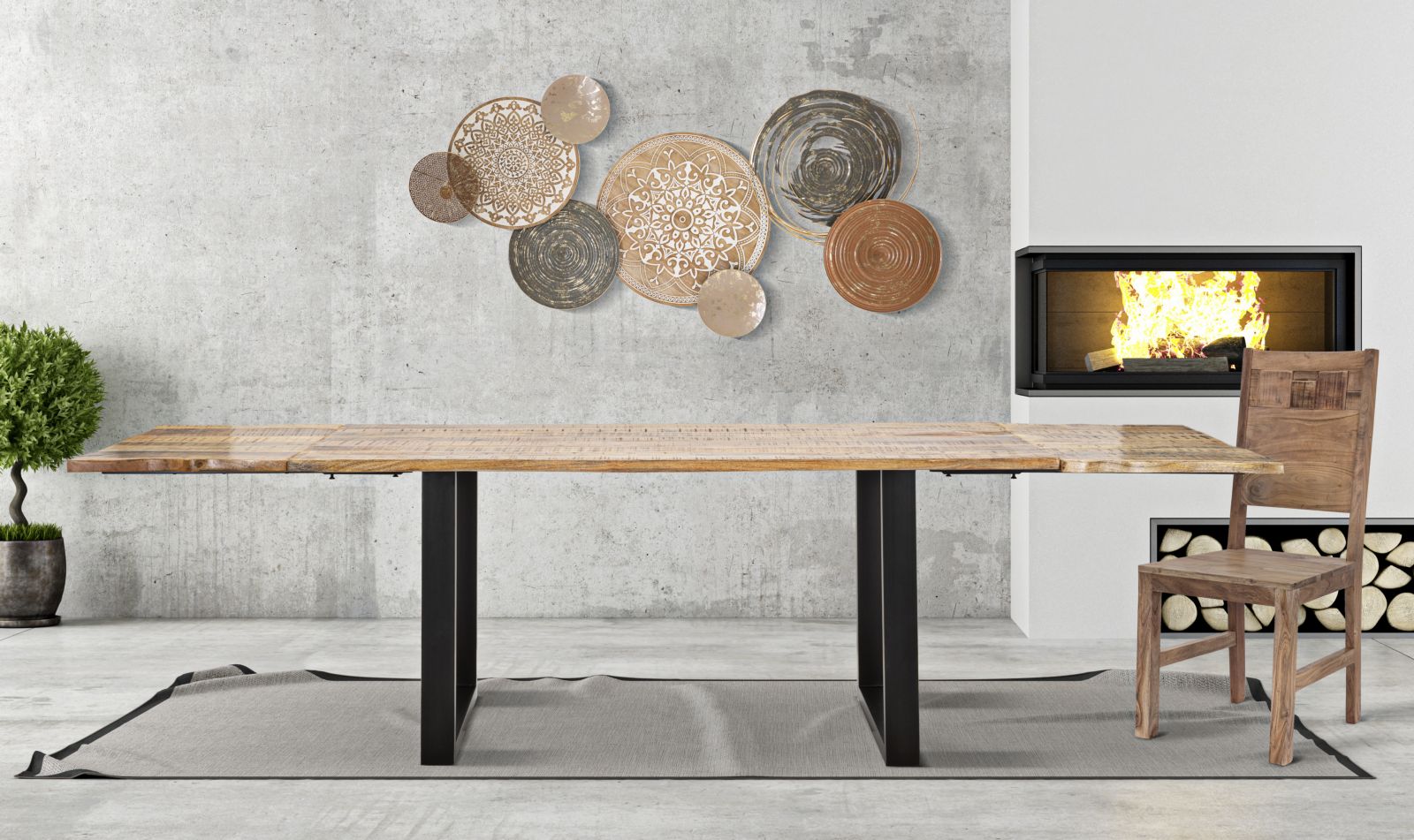 Evőasztal Edge -Kihúzható- 180x90x77-Total Lenght 280 cm (Mango Wood) Evőasztal Edge -Kihúzható- 180x90x77-Total Lenght 280 cm (Mango Wood)