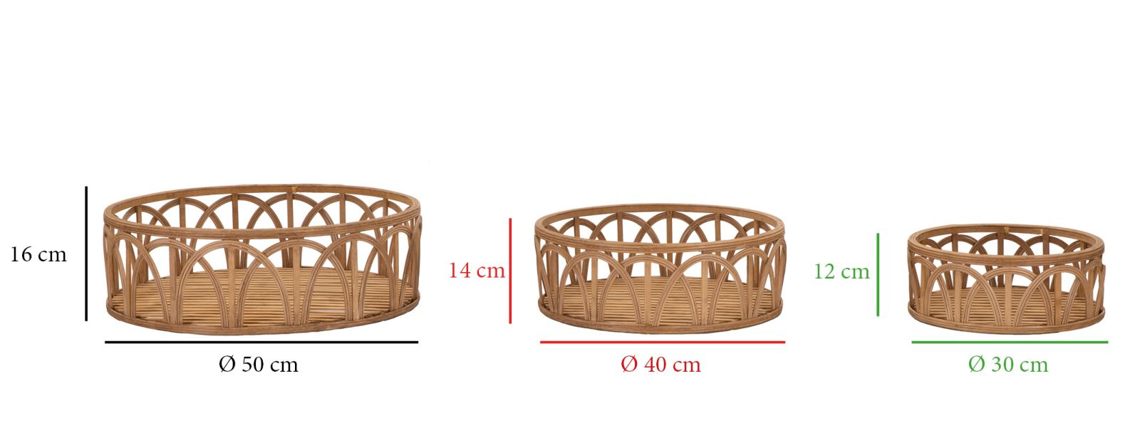 Tálca Fuji Szett 3 Db Ø 50x16-40x14-30x12 cm Tálca Fuji Szett 3 Db Ø 50x16-40x14-30x12 cm