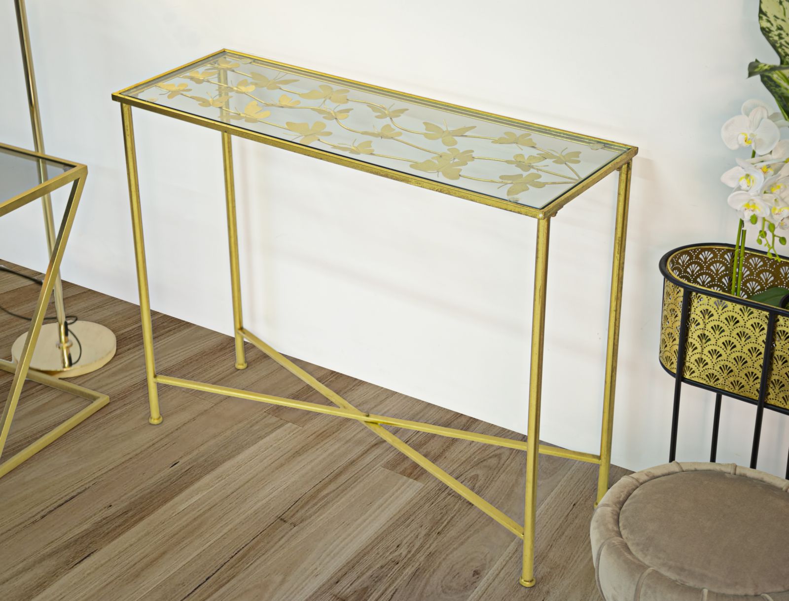 Konzol Lepkék Üveg 100x35x80 cm Konzol Lepkék Üveg 100x35x80 cm