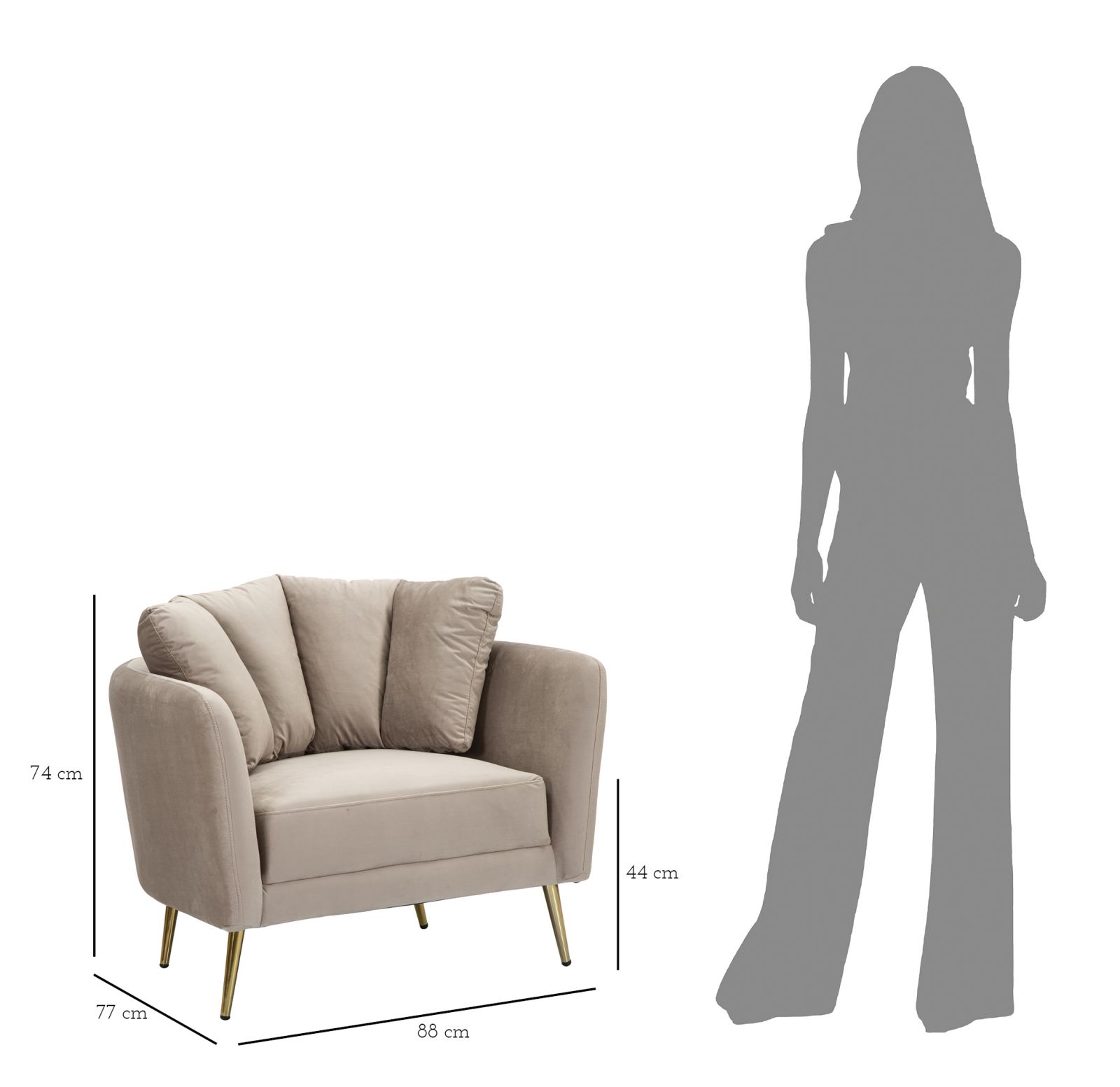 Kiev Szövetfedeles Fotel 88x77x74 cm