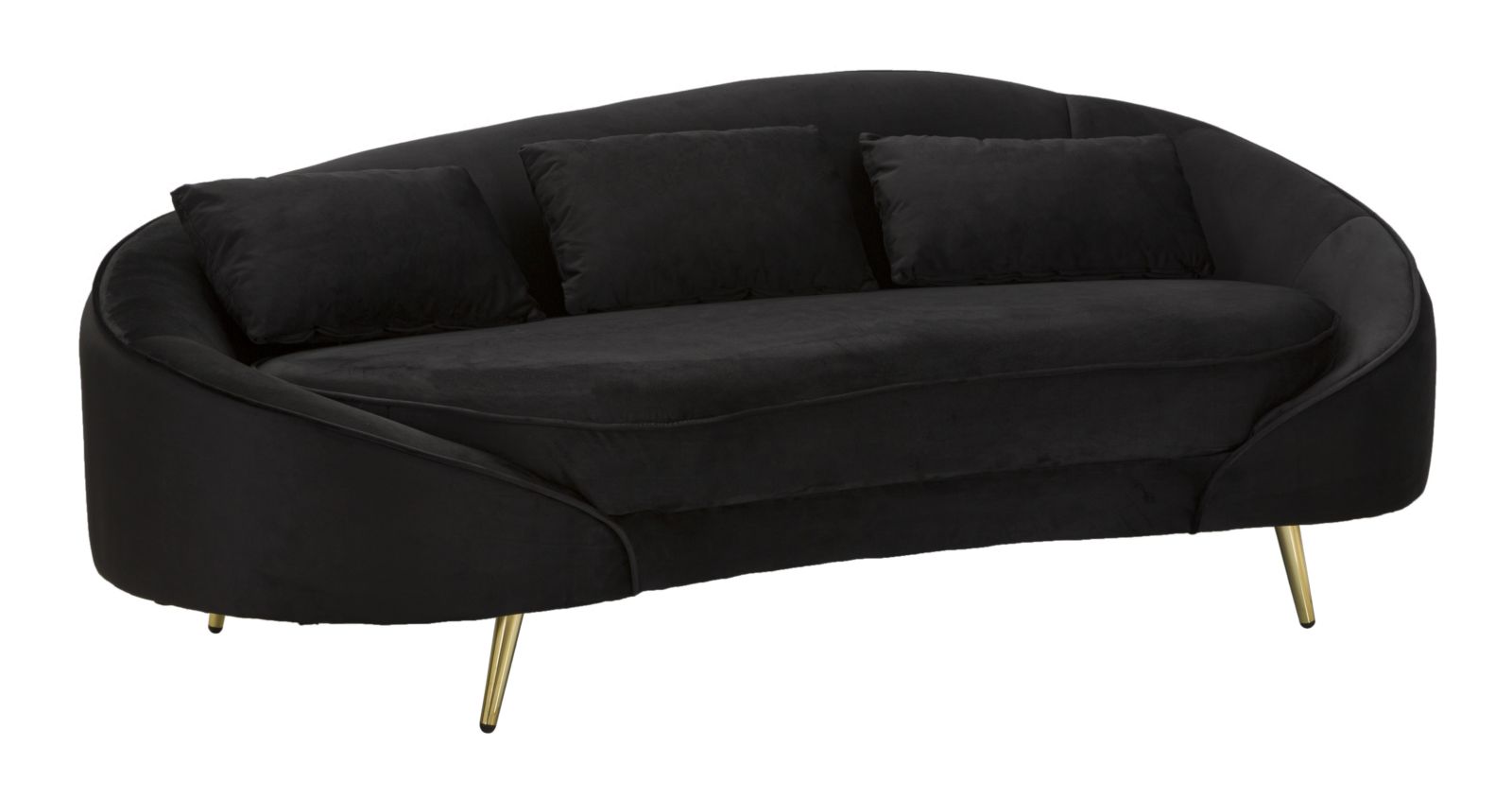 Oslo 3 Üléses Kanapé Párnával Fekete 185x84x68 cm Oslo 3 Üléses Kanapé Párnával Fekete 185x84x68 cm