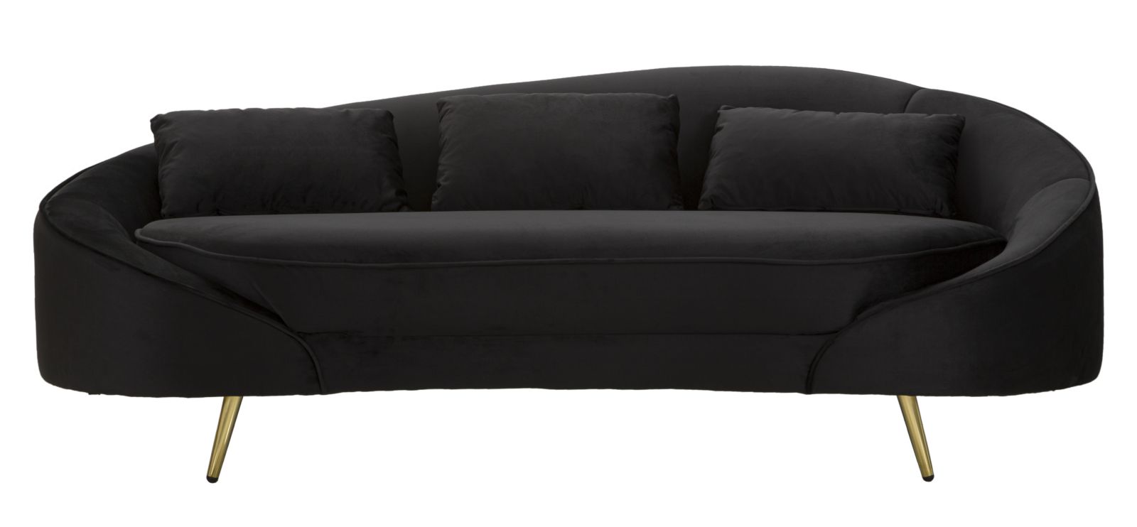 Oslo 3 Üléses Kanapé Párnával Fekete 185x84x68 cm Oslo 3 Üléses Kanapé Párnával Fekete 185x84x68 cm