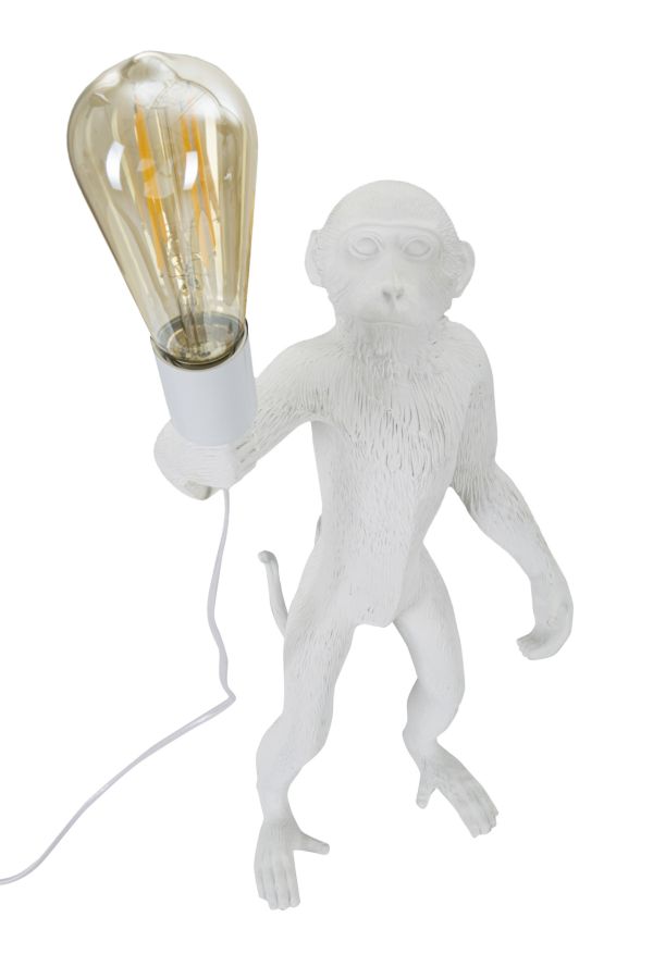 Asztali Lámpa Monkey Fehér Ø 26x34x55 cm Asztali Lámpa Monkey Fehér Ø 26x34x55 cm