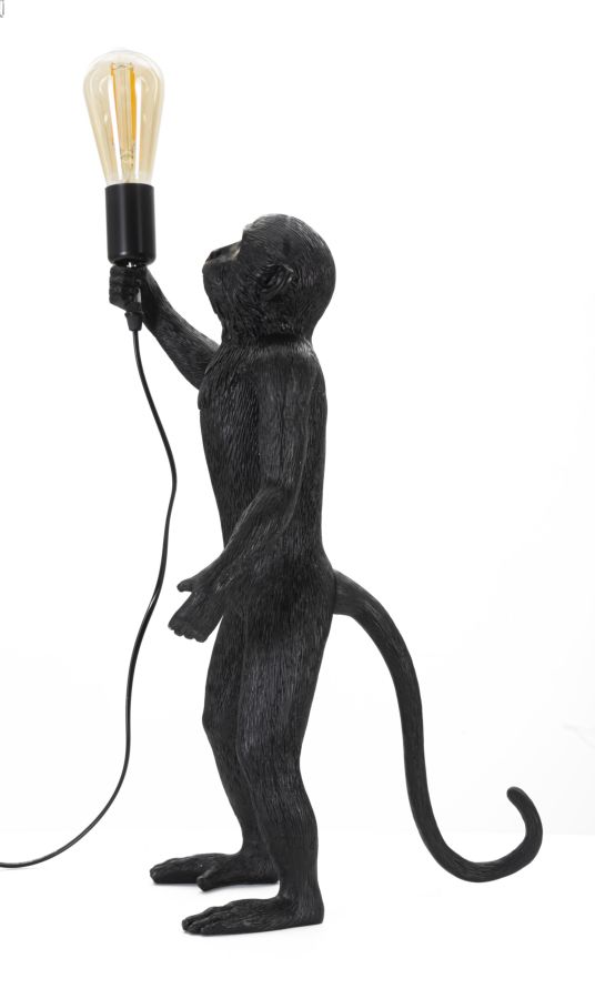 Asztali Lámpa Monkey Fekete Ø 26x34x55 cm Asztali Lámpa Monkey Fekete Ø 26x34x55 cm