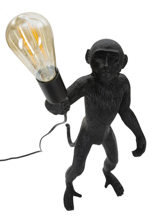 Asztali Lámpa Monkey Fekete Ø 26x34x55 cm Asztali Lámpa Monkey Fekete Ø 26x34x55 cm