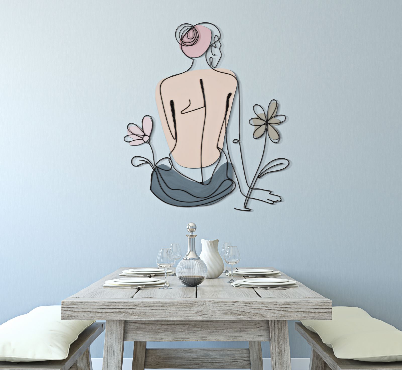 Falpanel Lady Virággal 80x1,3x90 cm