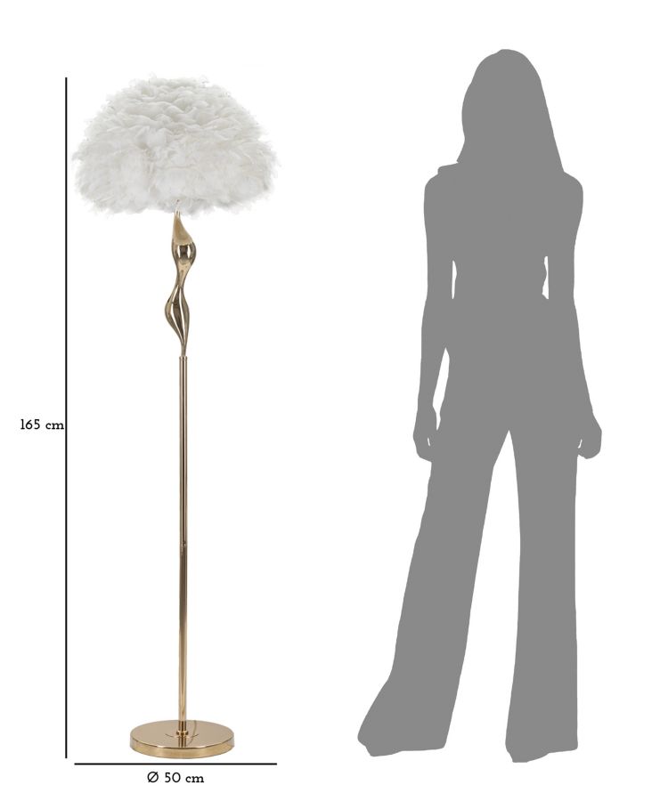 Álló Lámpa Slim Fehér Ø 50x165 cm Álló Lámpa Slim Fehér Ø 50x165 cm