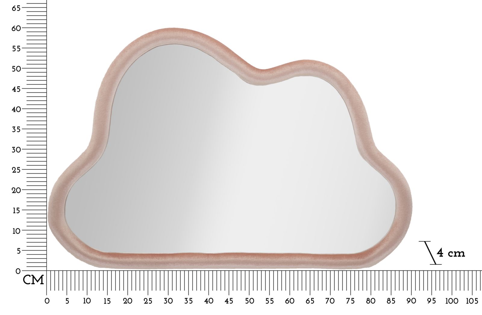 Falitükör Cloud Pink bársony 90x4x60 cm Falitükör Cloud Pink bársony 90x4x60 cm