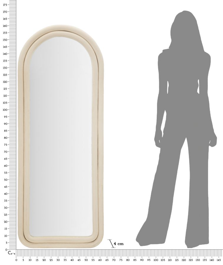 Falitükör Cloe Krém bársony 60x4x160 cm Falitükör Cloe Krém bársony 60x4x160 cm