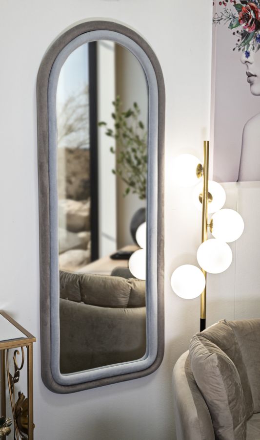 Falitükör Cloe Szürke bársony 60x4x160 cm Falitükör Cloe Szürke bársony 60x4x160 cm