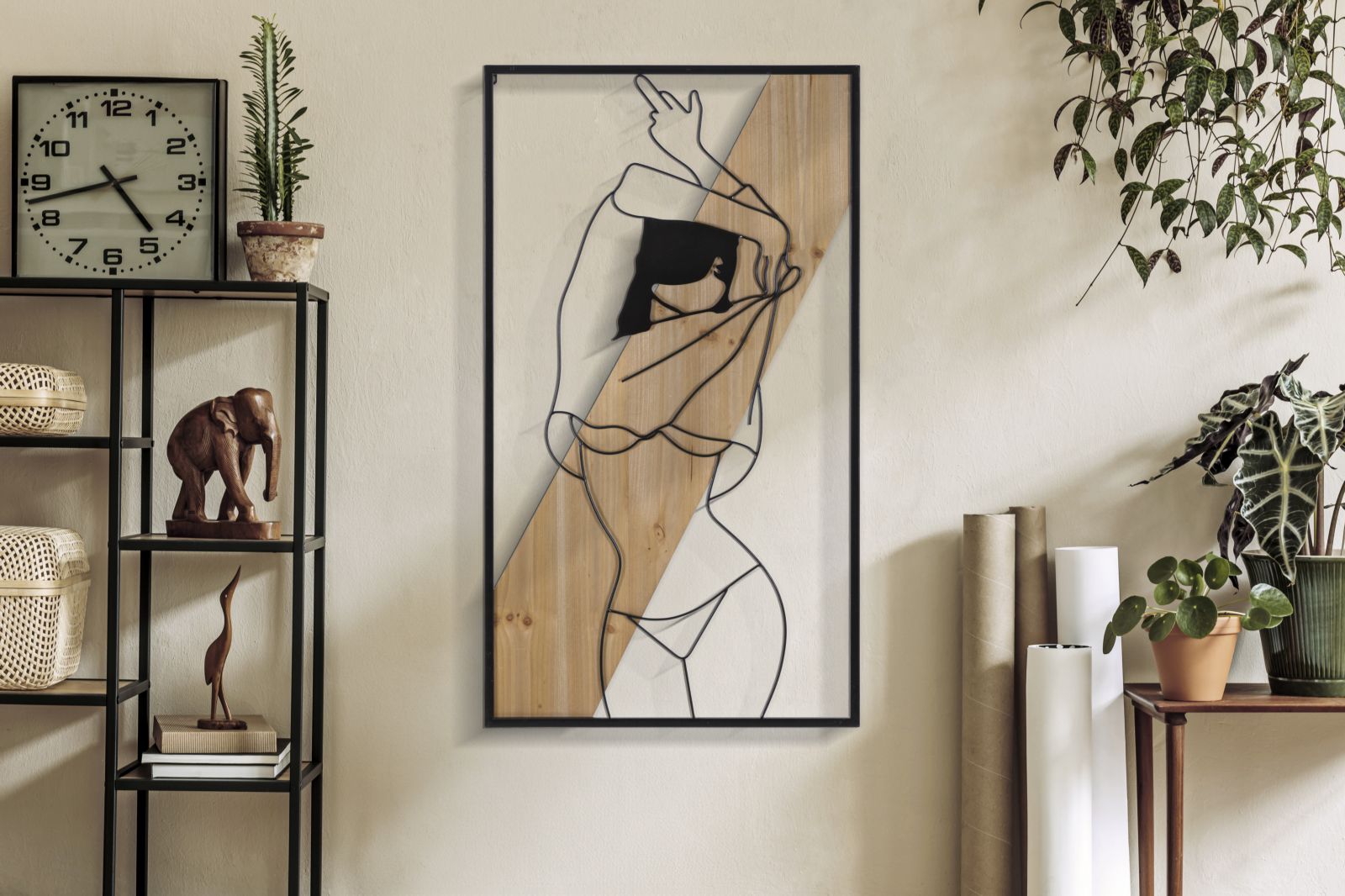 Falpanel Csík -A- Vas És Fa 50x2x90 cm