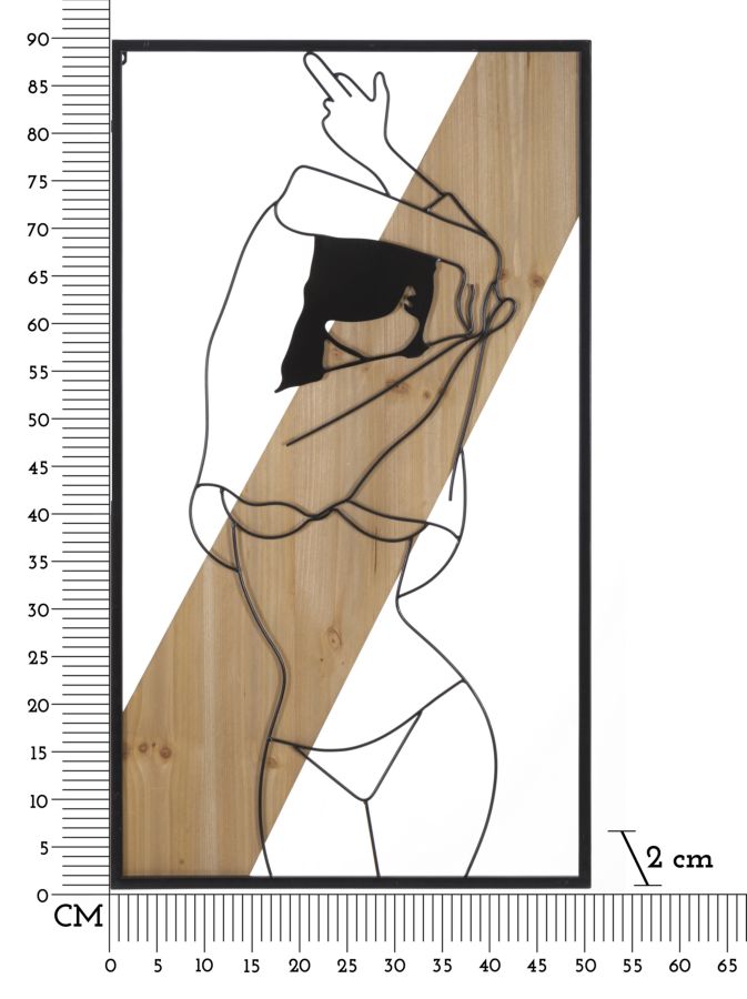 Falpanel Csík -A- Vas És Fa 50x2x90 cm