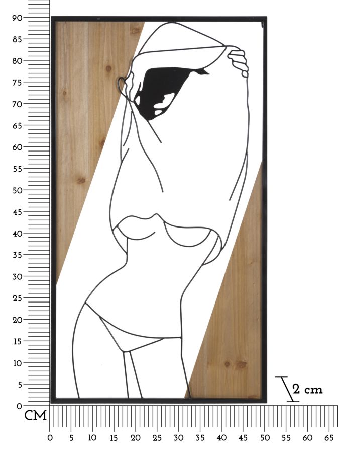 Falpanel Csík -B- Vas És Fa 50x2x90 cm