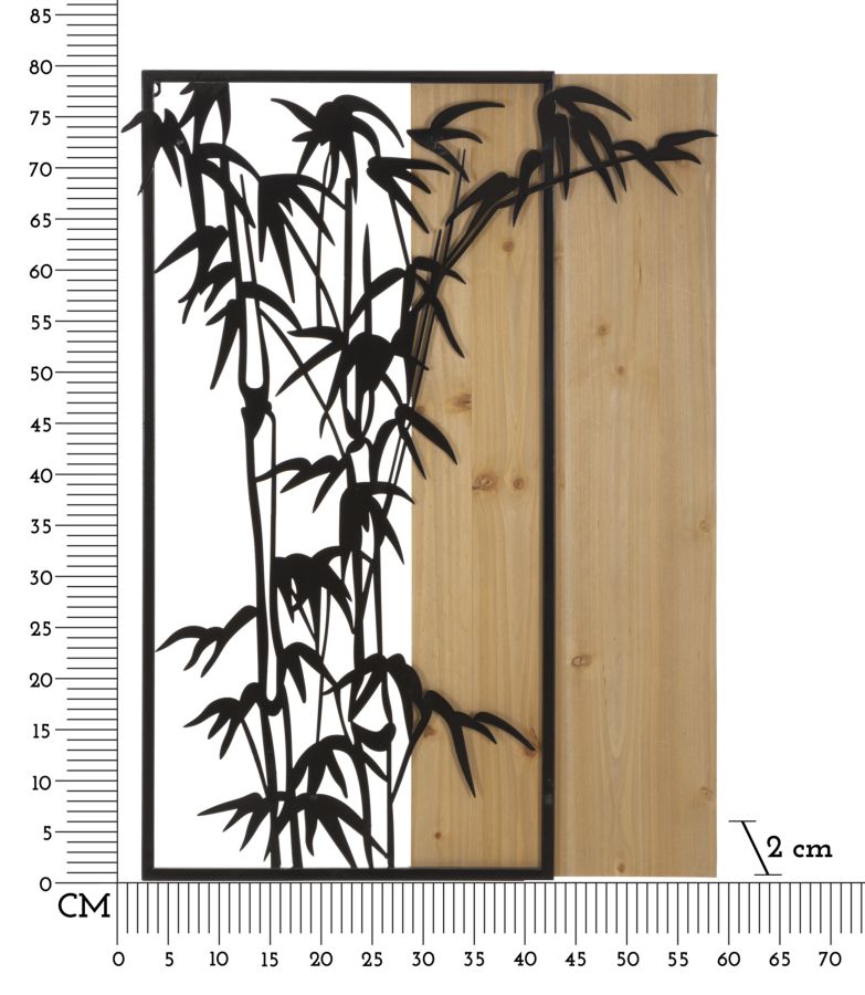Falpanel Bambusz Vas És Fa 58x2x80 cm