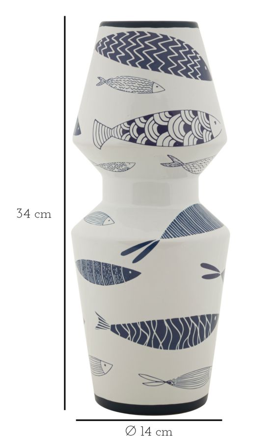 Váza Hal Kétes Ø 14x34 cm Váza Hal Kétes Ø 14x34 cm