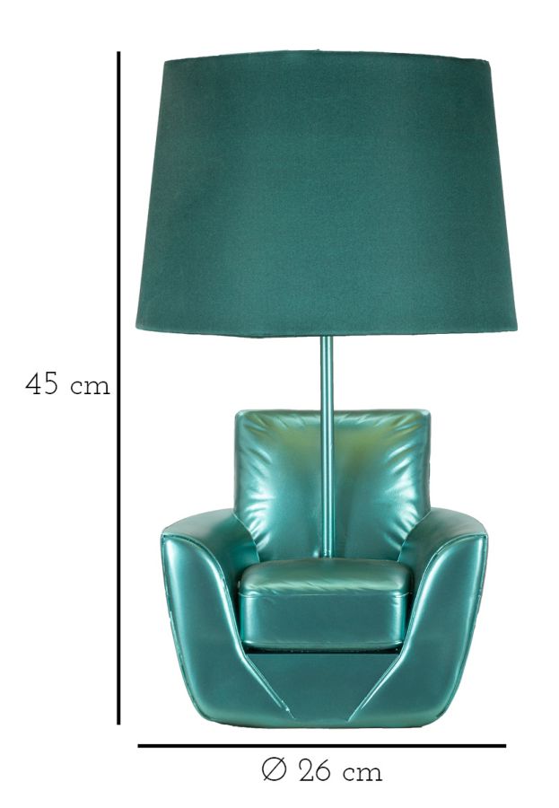 Asztali Lámpa Midcentury Turquoise Ø 26x43 cm Asztali Lámpa Midcentury Turquoise Ø 26x43 cm