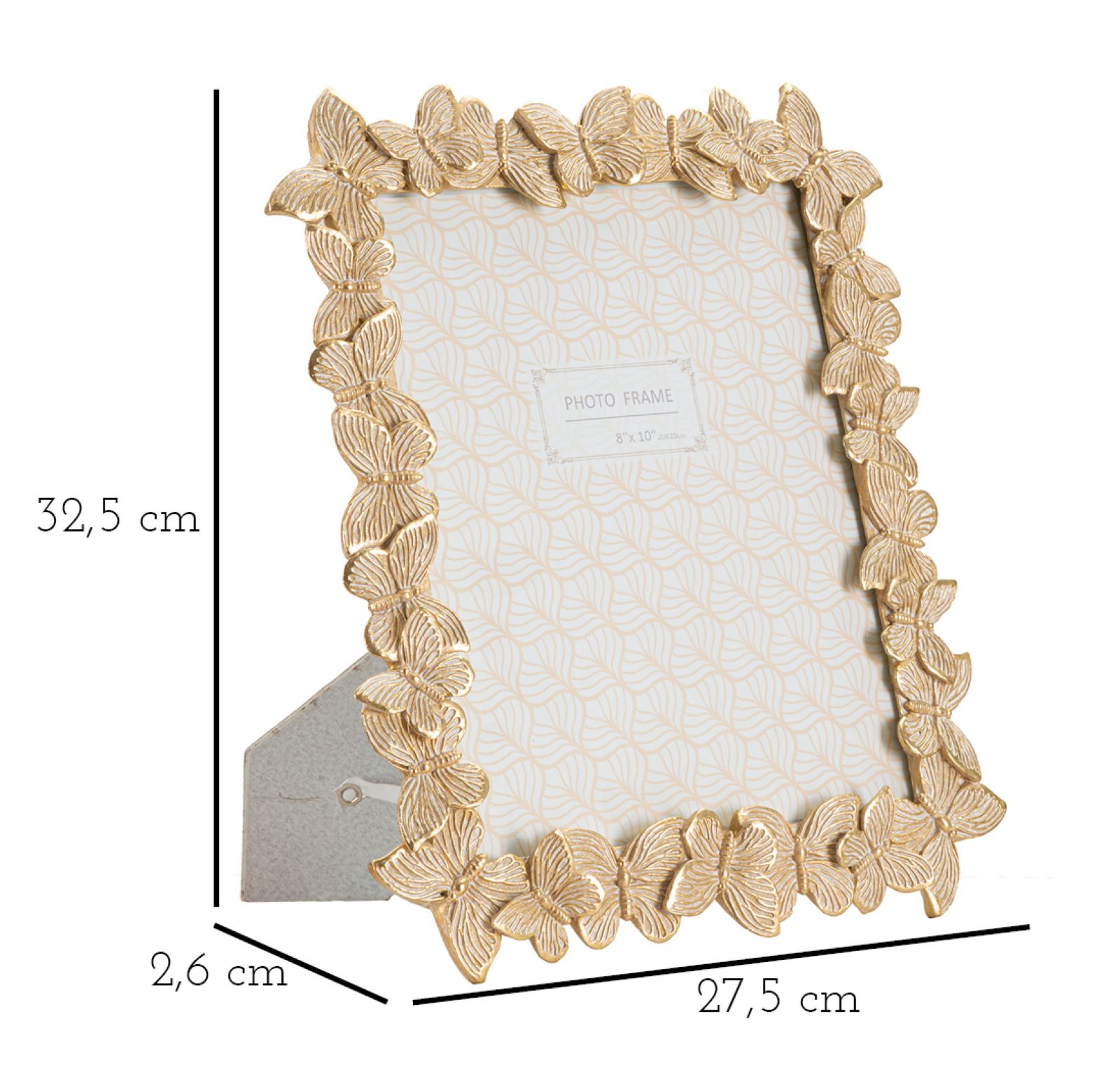 Farfalle Glod Fotókeret 27,5x2,6x32,5 (Belső Fotóméret 20x25 cm) Farfalle Glod Fotókeret 27,5x2,6x32,5 (Belső Fotóméret 20x25 cm)